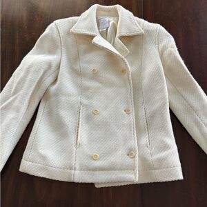 Jones New York Textured Off-White Pea Coat